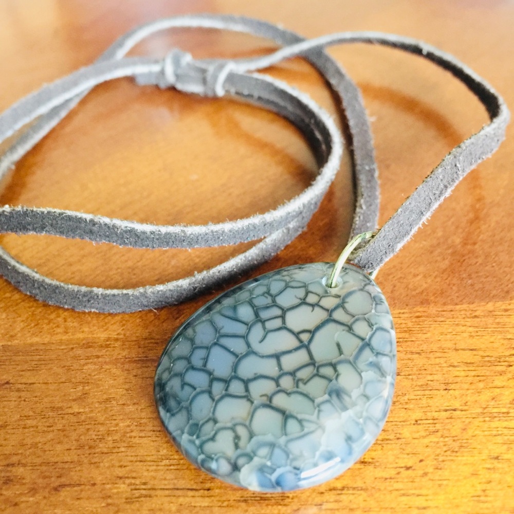 Handmade boho agate stone necklace